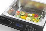 CASO SV 900 - Sous Vide roner cocina baja temperatura profesional para hasta 5 Sous Vide bolsas, 2000W, control preciso de 30 a 90 °C en incrementos de 0,1 °C, Con tecnología Caso FINETEMP, plateado