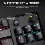 Corsair K70 Core TKL RGB Tenkeyless Teclado mecánico para Juegos – Interruptores lineales MLX Red v2 Pre-Lubricados - Doble Baja Silenciación de Ruido – Teclas de Doble Disparo ABS – QWERTY NA