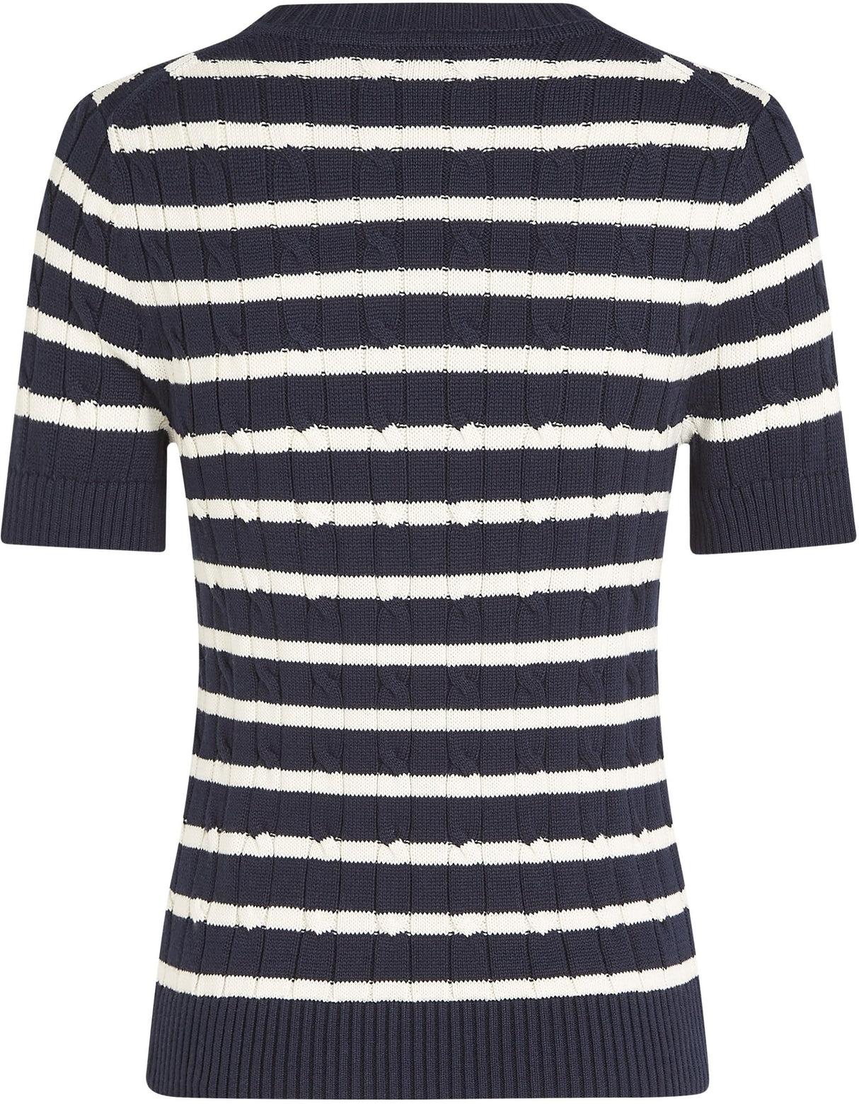 Tommy Hilfiger Jersey de Punto para Mujer, Multicolor (Dark Night Navy/Ivory Petal STP), L
