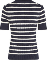 Tommy Hilfiger Jersey de Punto para Mujer, Multicolor (Dark Night Navy/Ivory Petal STP), L