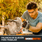 WORX WX845.9 Ingletadora 20V PowerShare - Sin batería| ni cargador Arranque progresivo| sistema de abrazaderas| guía de corte láser| freno eléctrico