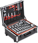 Meister Carro de Herramientas 156 piezas - Set de herramientas - Con ruedas - Asa telescópica / Caja de herramientas móvil sobre ruedas / Caja de herramientas completamente llena / 8971440
