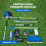 Hyundai Desbrozadora Multifunción 4 en 1 para Jardinería Completa - Herramienta de Corte con Eje Desmontable para Versatilidad - Cortacésped a Gasolina 42,7 CC para Alta Eficiencia de Trabajo