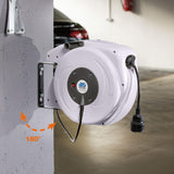 as - Schwabe Carrete de cable retráctil automático 20 m H05VV-F 3G1,5 - Enrollador de manguera - 180° Giratorio - 2 m de cable de conexión - desmontable - Montable en Pared y Techo - IP20, 12645