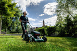 metabo cortacésped a batería RM 36-18 LTX BL 46 – 601606650 – 18 V – con función de Mulching – para Jardines de hasta 800 m² – Incluye 2 baterías y Cargadores