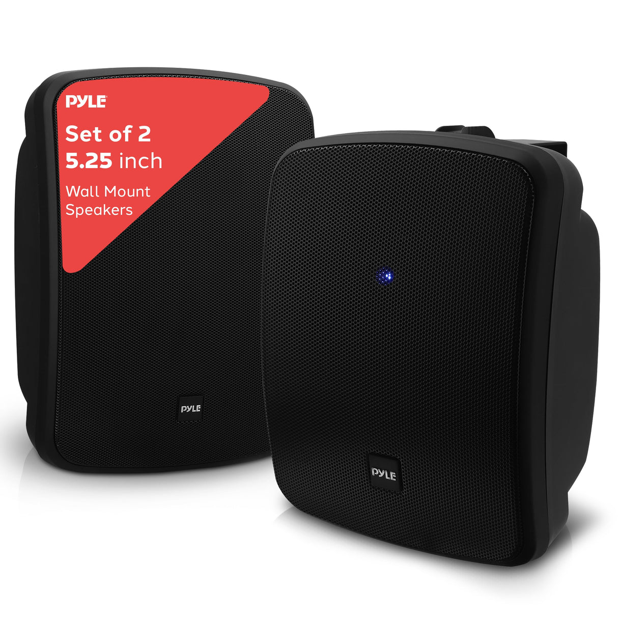 Pyle Altavoces Bluetooth Resistentes al Agua para Exterior – Altavoces de Pared 2 Vías de 5,25" (13,34 cm) con Rejilla Protectora, Soporte Universal – para Terraza, Jardín e Interior (Par)