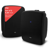 Pyle Altavoces Bluetooth Resistentes al Agua para Exterior – Altavoces de Pared 2 Vías de 5,25" (13,34 cm) con Rejilla Protectora, Soporte Universal – para Terraza, Jardín e Interior (Par)