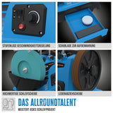 Güde GNS 250 VS - Juego de lijadora húmeda (150 W, motor de inducción, piedra de afilar corindón noble, diámetro de 250 mm/220 K, disco de extracción de piel, apto para acero para herramientas de más