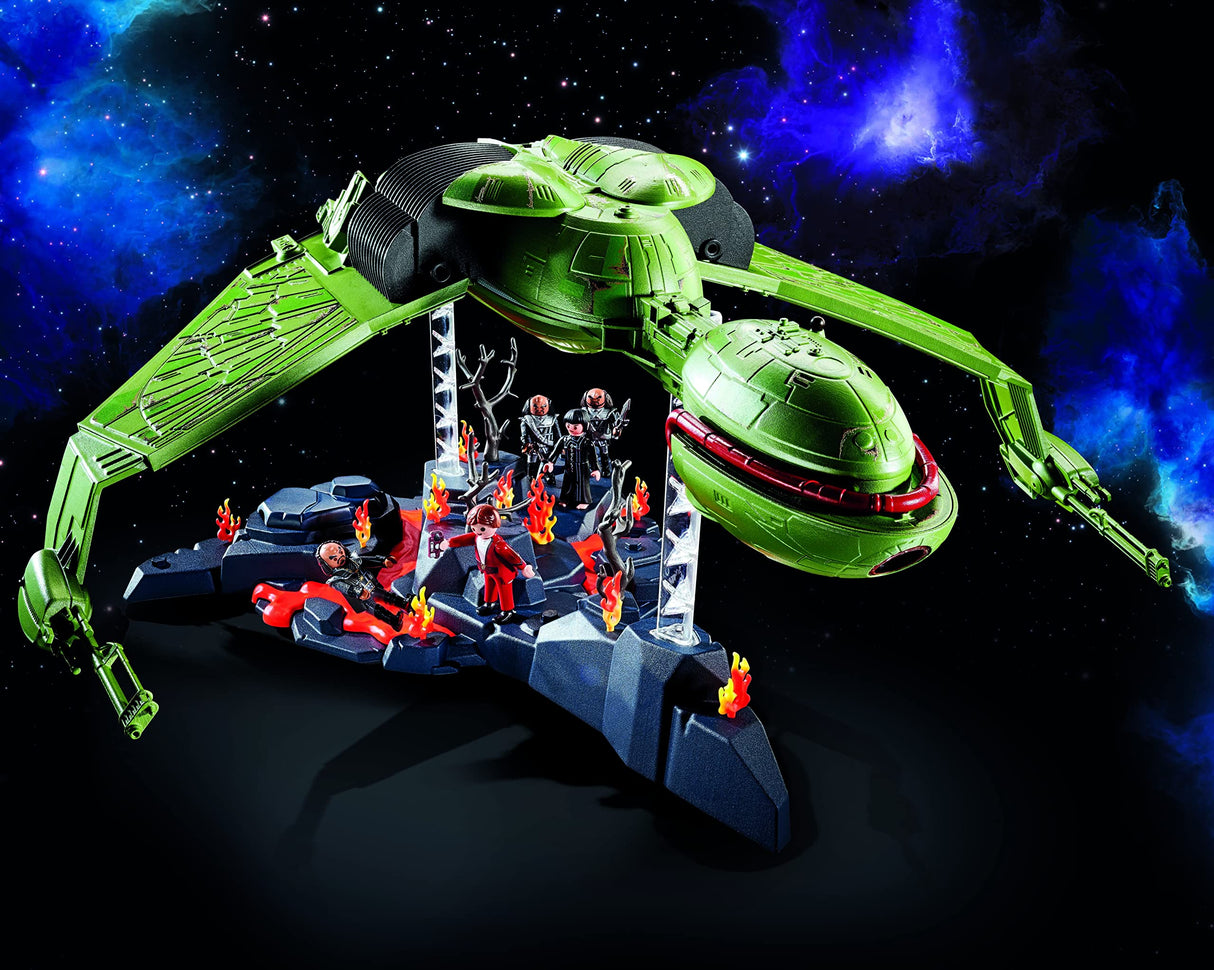 PLAYMOBIL 71089 Star Trek - Klingon Bird-of-Prey, Nave klingon con Efectos de Luz, Sonidos Originales y Figuras Coleccionables, Para Fans de Star Trek y Niños a partir de 10 Años