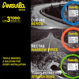 TITLE: Anguila Max | Guía Pasacables | Especial Rectas | Terminales Mixtos | Poliéster Trenzado | Color Naranja | Diámetro 4,5mm | 22 metros
