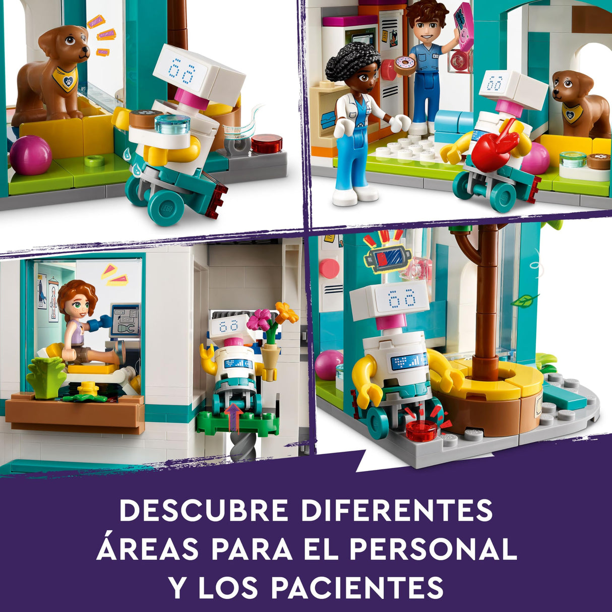 Lego Friends Hospital de Heartlake City con Helicóptero de Juguete y Mini Muñecos de Personajes, Set de Construcción para el Juego de rol de Doctores, Regalo para Niñas y Niños de 7 Años o Más 42621