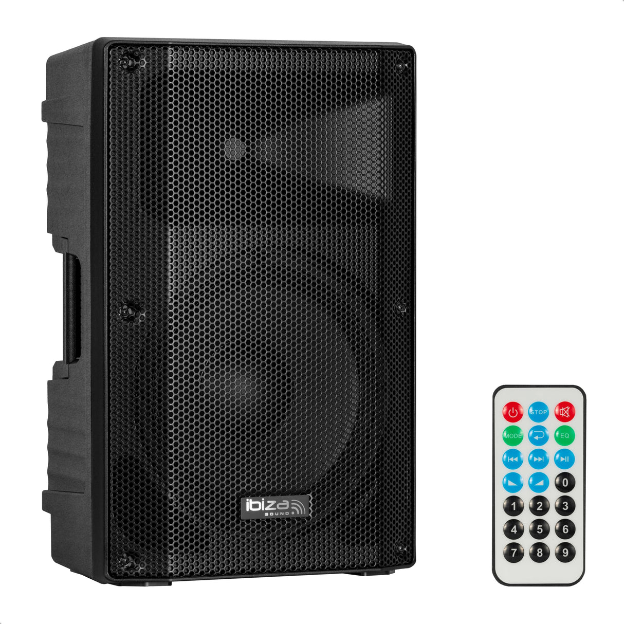 Ibiza - XTK12A-MKII - Altavoz Activo para megafonía de 12"/30 cm - Tweeter de compresión de 25 mm - Sistema Bass Reflex - USB, SD, Bluetooth - TWS - Asas y Ruedas - Novedad - Fiestas, Karaoke
