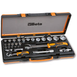 Beta 902A/C22 - Surtido de 22 llaves de vaso hexagonales y 6 accesorios en caja de metal