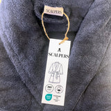 Albornoz L-XL 100%Algodón 360GSM Azul con ribetes grises Scalpers Home