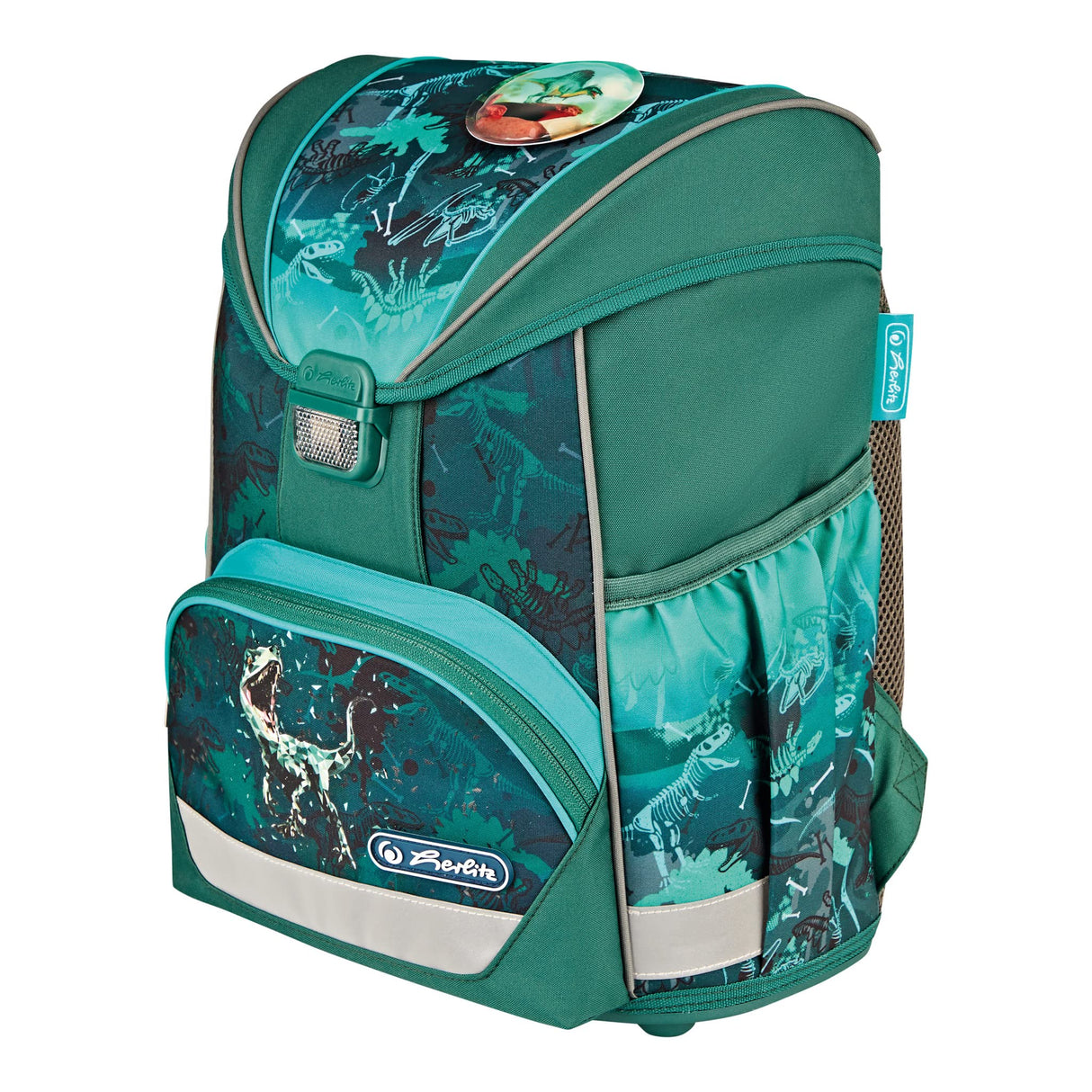herlitz Equipaje unisex ultraligero Plus para niños (paquete de 1), Green Rex, Kindergepäck, Mochila escolar
