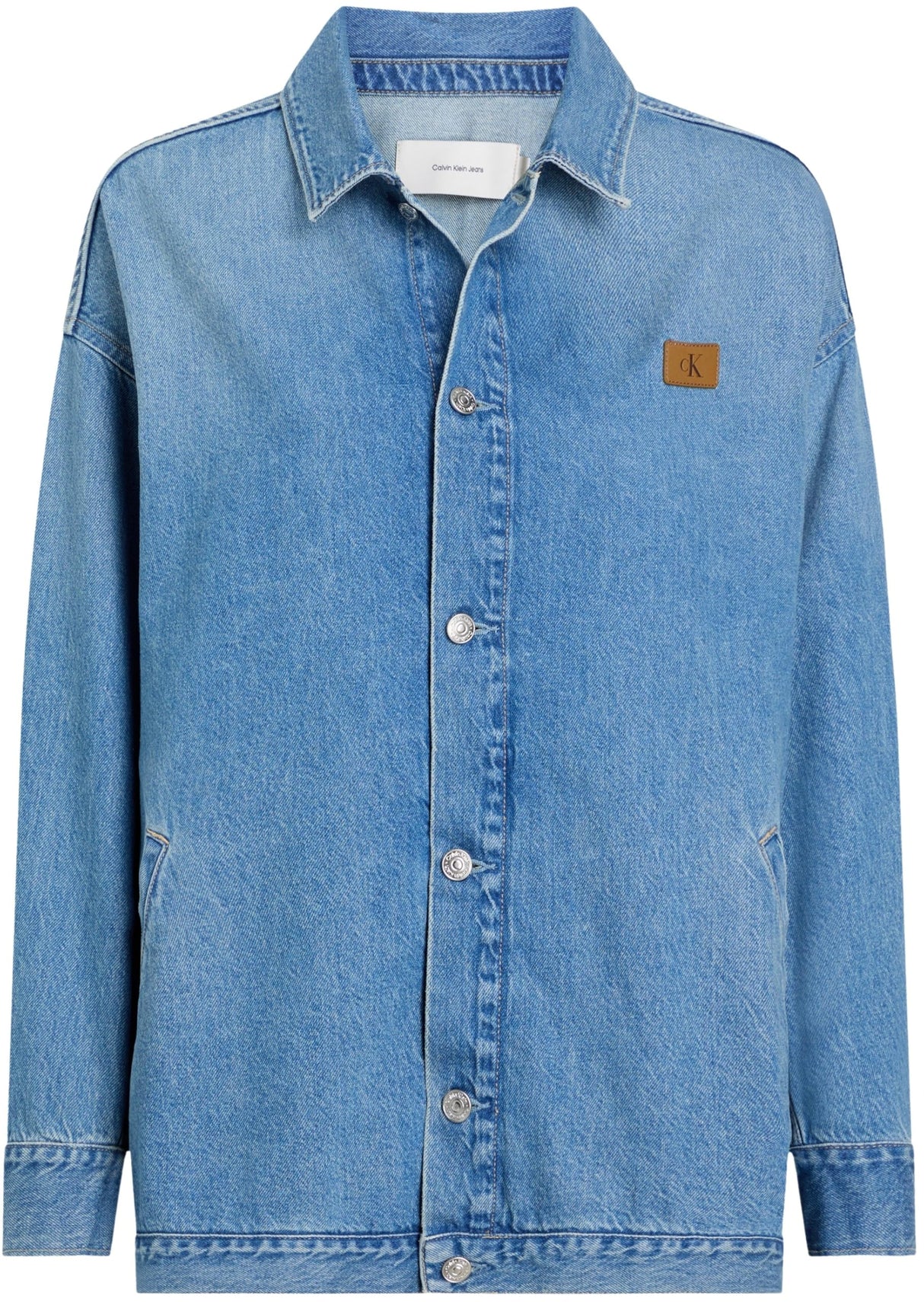 Calvin Klein Cazadora vaquera Mujer Denim Overshirt Oversized, Azul (Denim Light), M