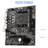 MSI Placa Base para Juegos A520M-A Pro (AMD Ryzen 5000, AM4, DDR4, PCIe 3.0, SATA 6Gb/s, M.2, USB 3.2 Gen 1, DVI/HDMI, Micro-ATX)