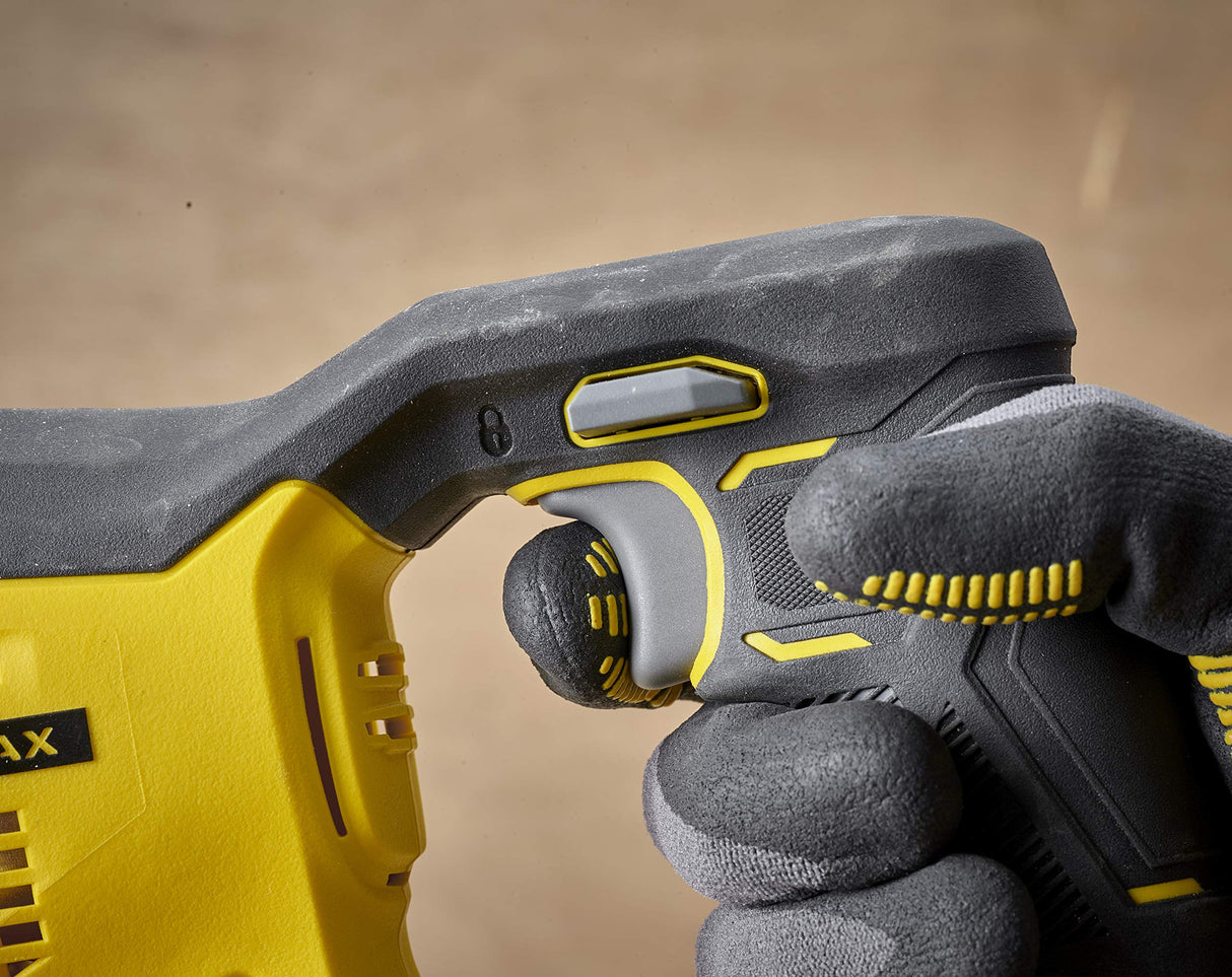 STANLEY FATMAX Sierra sable V20 Litio 18V, Velocidad hasta 3000 cpm, longitud de carrera 25mm, incluye 2 baterías 2Ah, cargador y maletín, SFMCS300D2K-QW