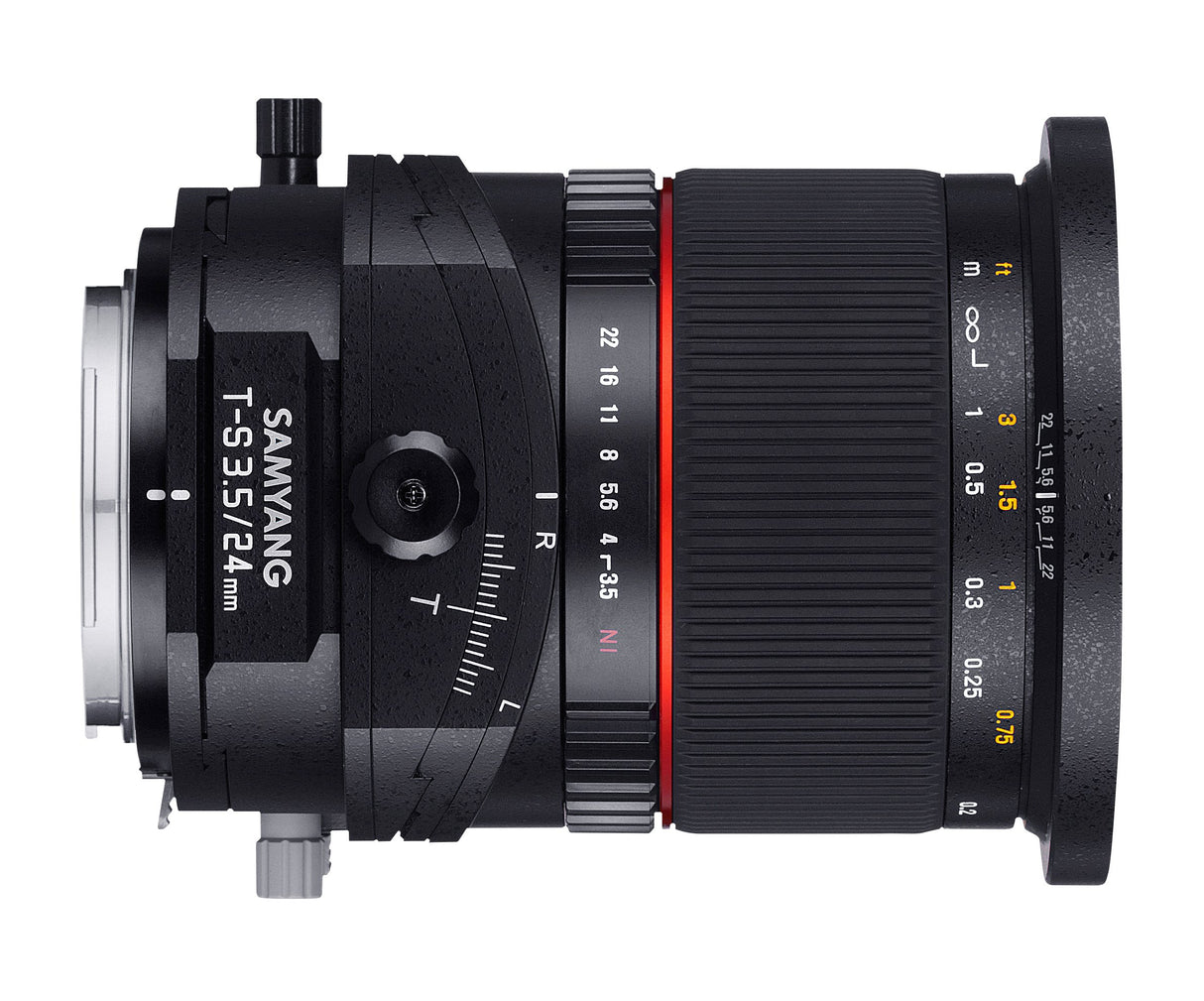 Samyang F1110905101 - Objetivo fotográfico DSLR para Sony A (Distancia Focal Fija 24mm, Apertura f/3.5-22 T/S ED AS UMC, diámetro Filtro: 82mm), Negro
