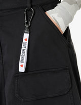 Love Moschino Canvas with Patch Pockets Falda Midi con Bolsillos de Parche, Black, 42 De Las Mujeres