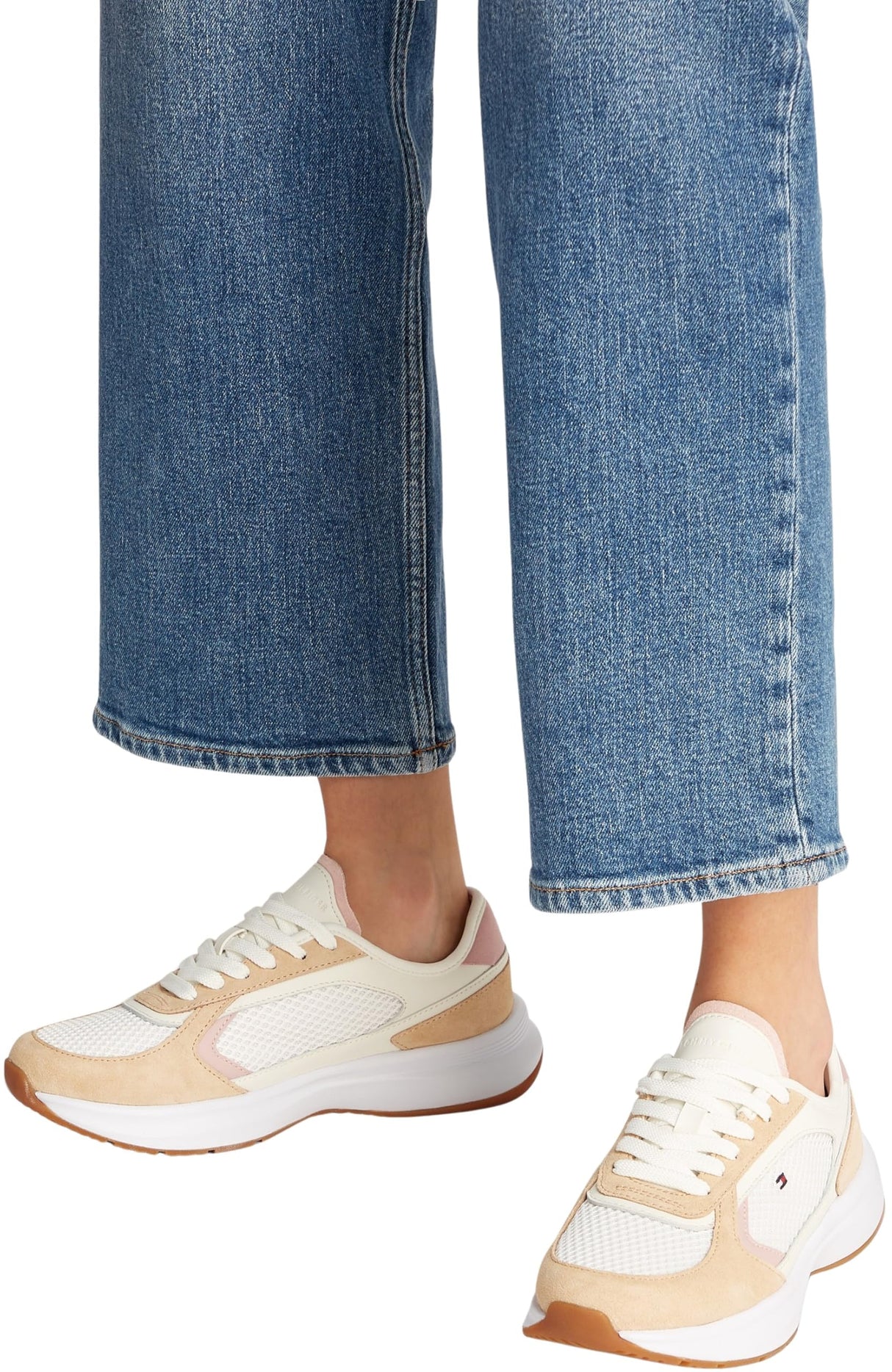 Tommy Hilfiger Runner Sneaker Mujer Sporty Low Top, Beige (Clayed Pebble), 40