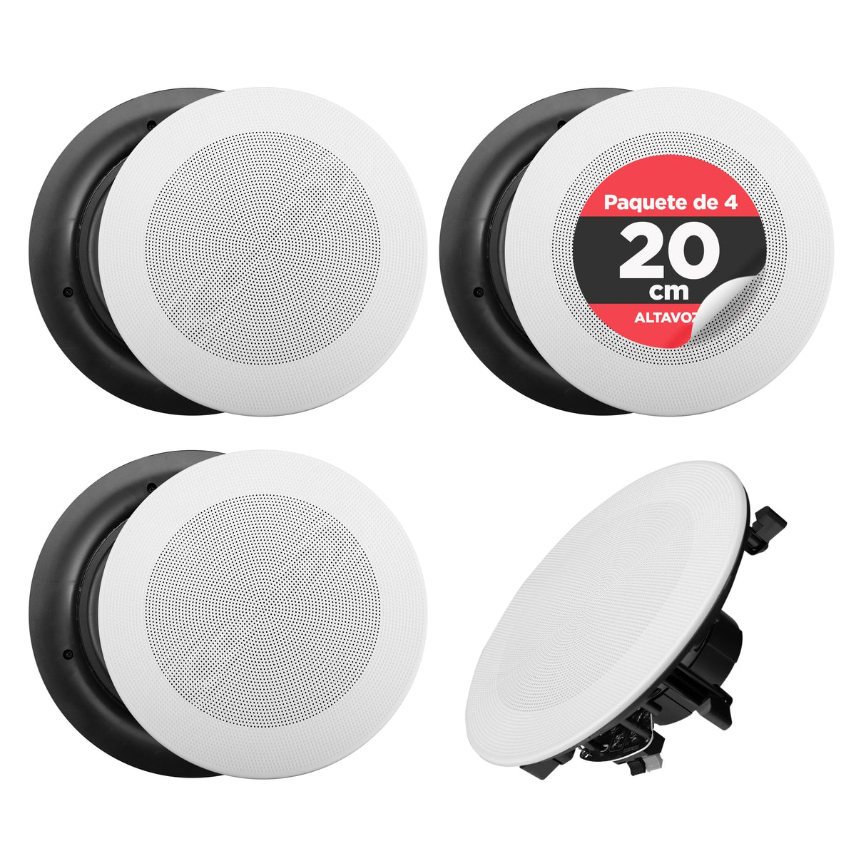 Pyle Altavoces empotrables, Pared, Techo, 6.5”, 200W, Dos vias, Tweeter de polimero de 1/2”, 70Hz-20kHz