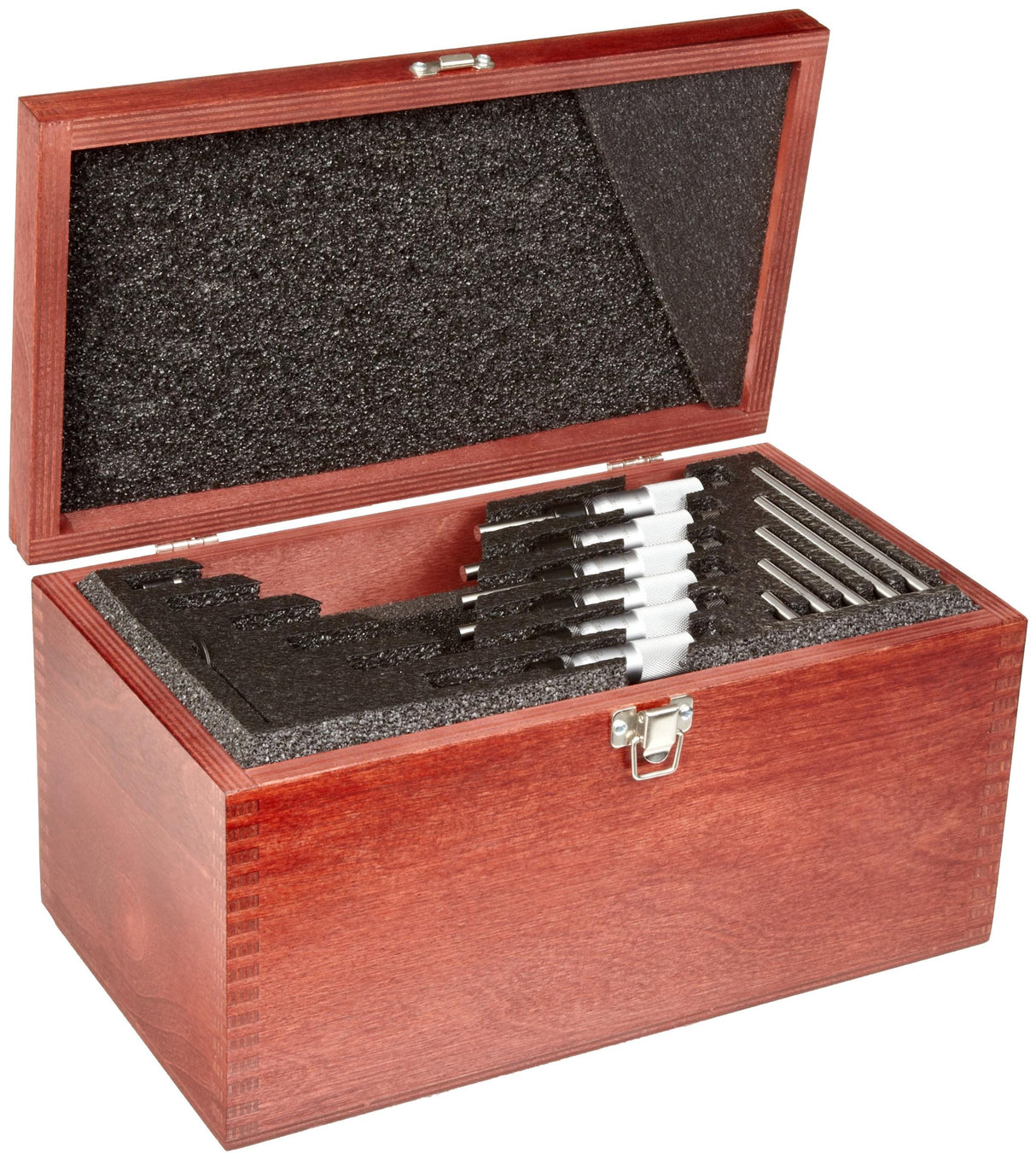 Starrett S436.1CRLZZ436.1 Series - Juego de micrometros para exterior, tope de carraca, tuerca de bloqueo, rango de 0 – 6", graduación de 0,001"