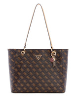 GUESS Noelle Noel Tote, Bolso de Hombro para Mujer, Logotipo marrón, Talla única