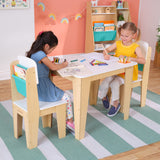 KidKraft Pocket Storage Juego Infantil de Mesa y 2 sillas de Madera con Compartimentos de Almacenamiento, Muebles para Salas de Juego y Dormitorio de niños (20353)