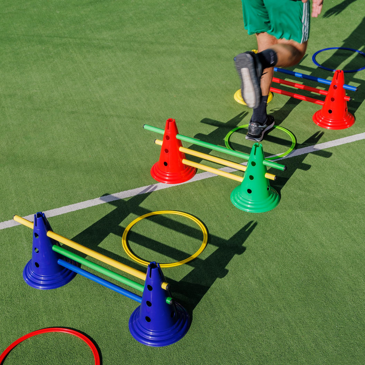 Italveneta Didattica- Salterello Piccolo psicomotricidad, Kit de Actividad motora y Desarrollo Infantil, Color Mezclado: Rojo, Amarillo, Verde Azul, Standard (095)