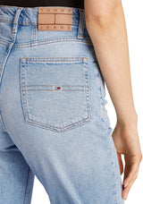 Tommy Jeans Vaqueros Mujer Mom Jeans Cintura Alta, Azul (Denim Light), 28W/26L