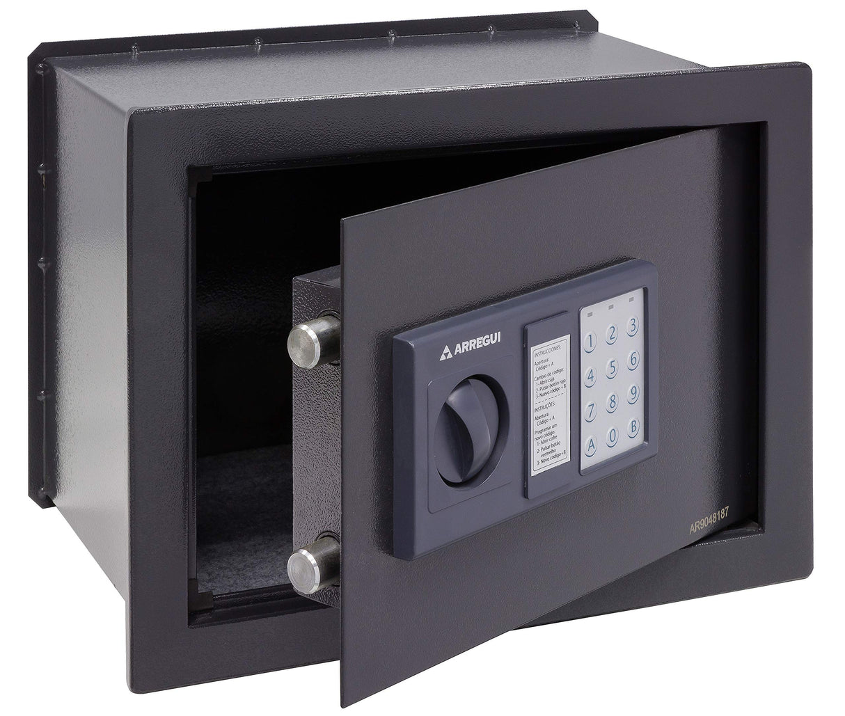 Arregui W25EB Caja Fuerte de Acero con Cerradura, Gris Oscuro, Pared-28x38x25 cm