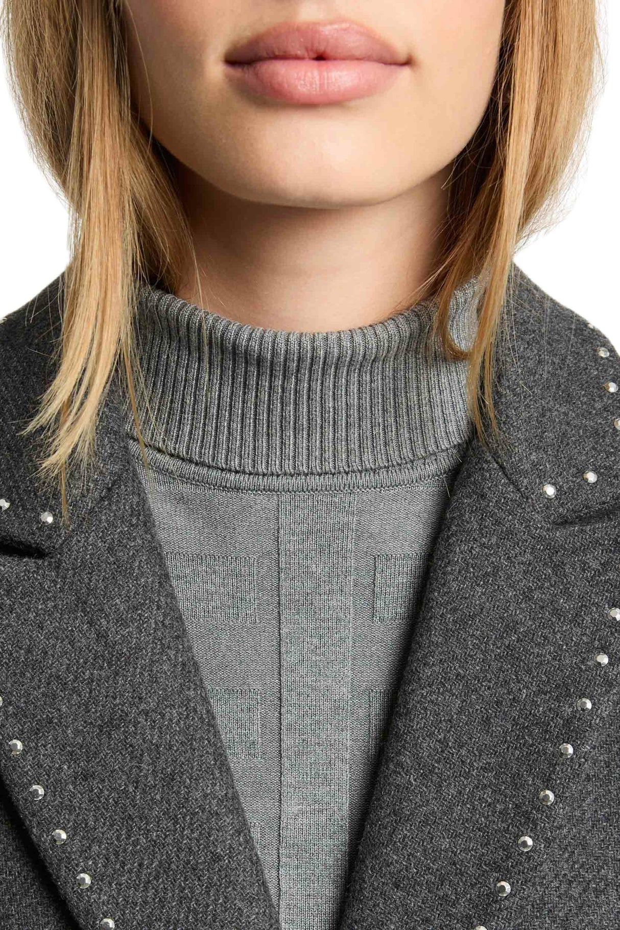 Morgan 242-glam Abrigo, Gris Claro, 44 para Mujer