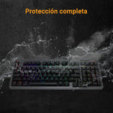 ASUS TUF Gaming K3 Gen II - Teclado Compacto de 98 Teclas, interruptores óptico-mecánicos RGB Red, Espuma amortiguadora, IP57, Placa Superior Desmontable y Aura Sync - Teclado QWERTY Español