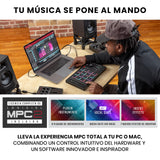 Akai Professional MPC Studio – Controlador MIDI, caja de ritmos con 16 pads RGB sensibles a la velocidad, software MPC, banda táctil asignable y pantalla LCD