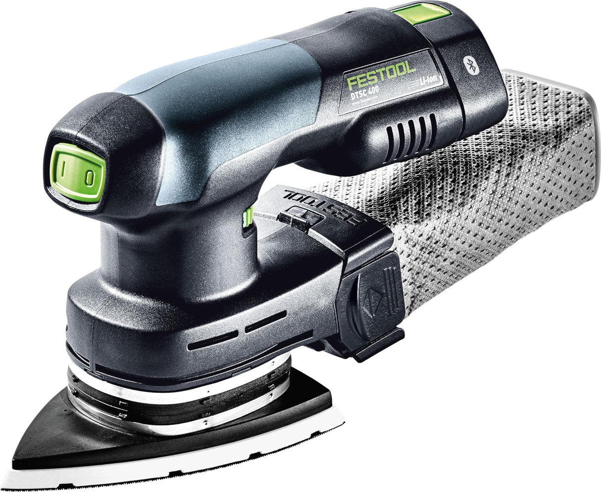 Festool Lijadora delta inalámbrica DTSC 400 3,0 I-Set (con baterías BP 18 Li 3,0, cargador rápido, adaptador de red (incluye cable de alimentación Plug IT), zapata, protector, bolsa de recogida de
