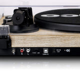 Lenco LBT-188 Tocadiscos Bluetooth® - admite Salidas de RCA y USB - 2 velocidades 33 RPM y 45 RPM - preamplificador - carcasa de MDF - transmisión por correa - madera natural