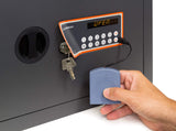 ARREGUI Plus C Electrónica 181140 Caja fuerte de empotrar, 10+3 mm de espesor, apertura electrónica, con fondo regulable, 27x38,5x20 a 30 cm, 11 a 19 L