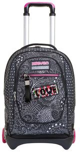Seven Yub Mochila con Ruedas TROLLEY NEW TECH YANTRY GIRL, Negro - Mochila 3 en 1, Mochila Escolar con Carro - Bolso Escolar Niños, Niñas, Adolescentes - Bolsillo Frontal con organizador