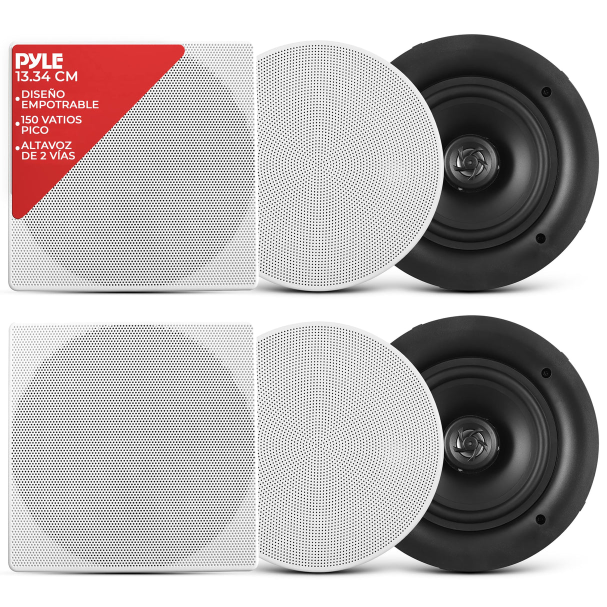 Pyle altavoces techo, Pared, 5.25”, 150W, Duales, Tweeter de polimero de ½", 80Hz-20kHz