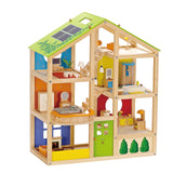 Hape Casa Madera con Muebles para Niños y Niñas| Casa de Muñecas de Juguete Galardonada de 3 Pisos con Muebles, Accesorios, Escaleras Móviles y con Temática de Las Estaciones del Año