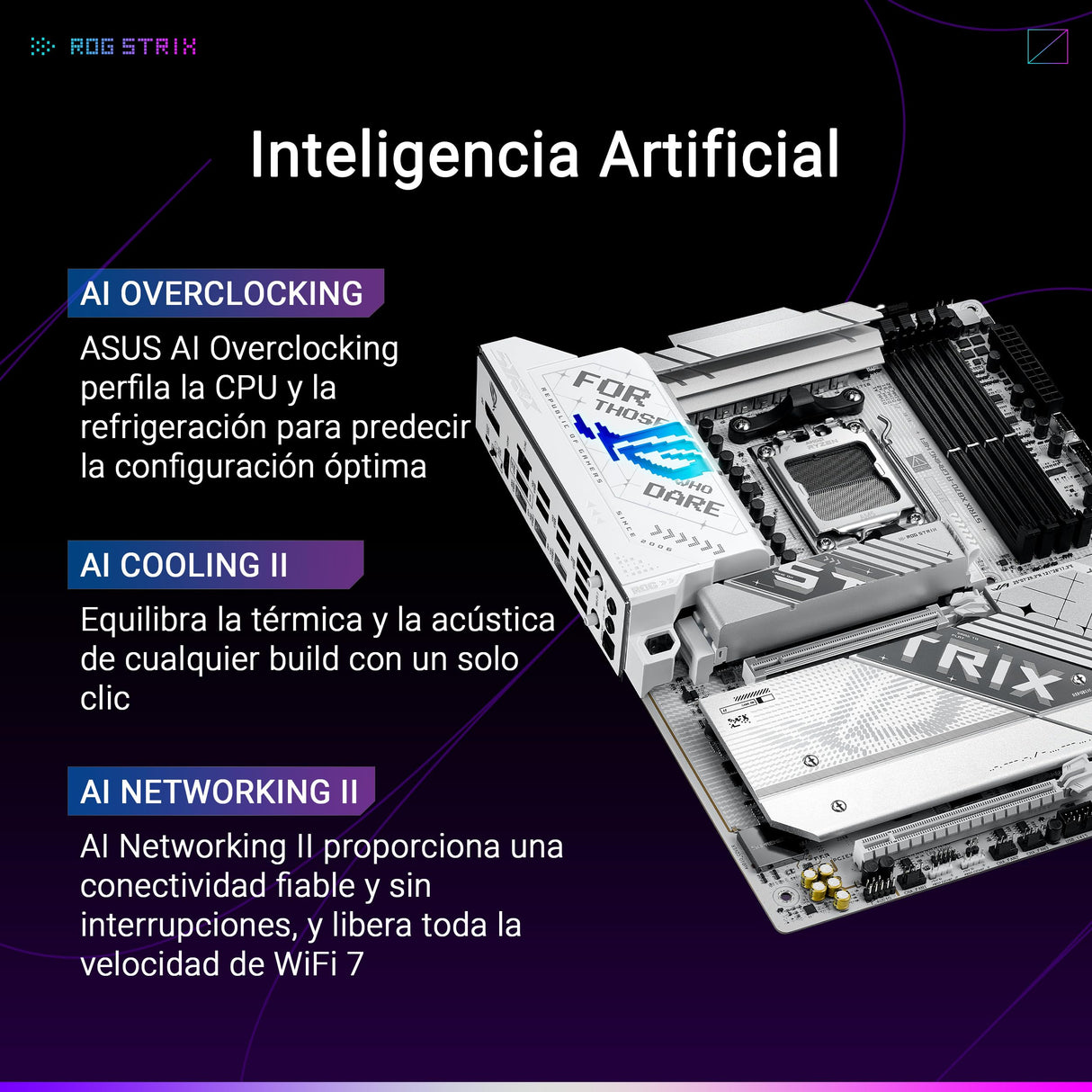 ASUS ROG Strix X870-A Gaming WiFi - Placa Base AMD ATX, 16+2+2 etapas de Potencia, DDR5, 4X M.2, PCIe 5.0 Compatible con GPU de última generación, WiFi 7, USB 20 Gbps con PD 3.0 de hasta 30 W