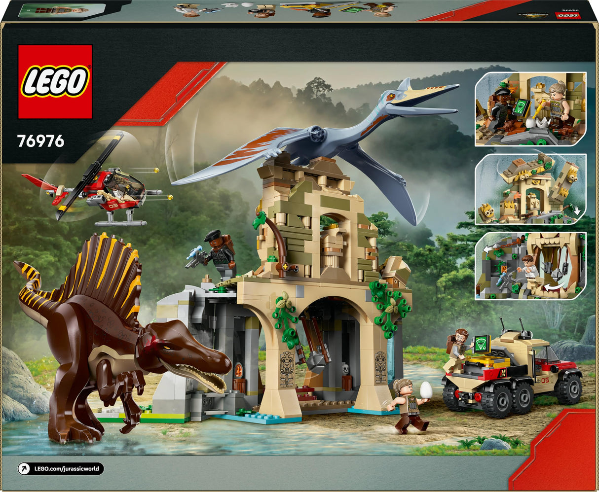 LEGO Jurassic World Misión Aérea: Spinosaurus y Quetzalcoatlus - 2 Figuras de Dinosaurios, Camión y Helicóptero de Juguete y 4 Minifiguras - Regalo para Niños y Niñas de 8+ Años 76976