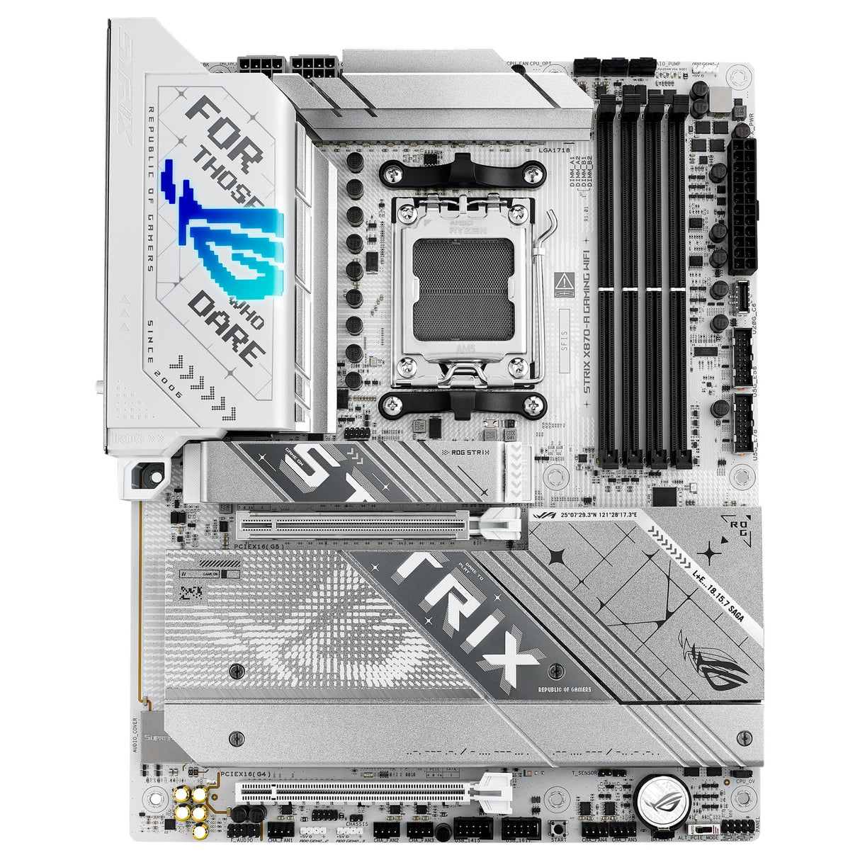 ASUS ROG Strix X870-A Gaming WiFi - Placa Base AMD ATX, 16+2+2 etapas de Potencia, DDR5, 4X M.2, PCIe 5.0 Compatible con GPU de última generación, WiFi 7, USB 20 Gbps con PD 3.0 de hasta 30 W