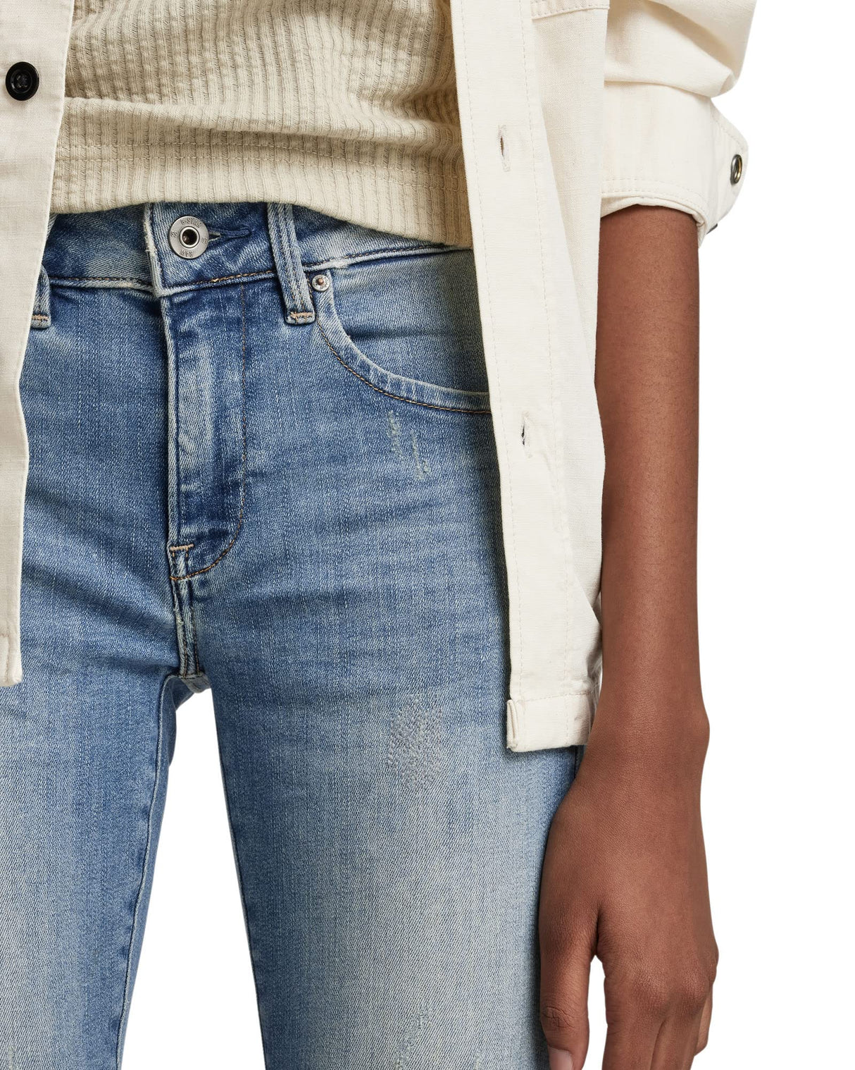 G-Star Para Mujer Midge Zip Mid-Waist Skinny Jeans, Azul (lt vintage aged destroy D05281-8968-9114), 29W / 30L