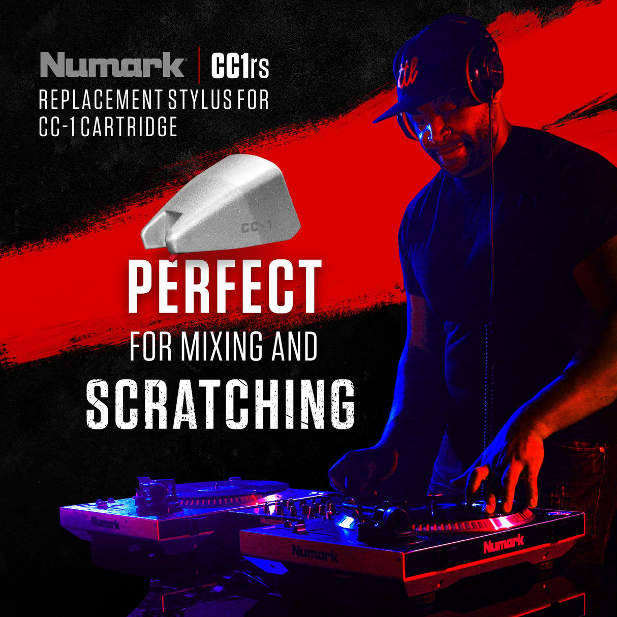 Numark CC-1RS - Aguja de Repuesto para la Cápsula DJ CC-1 de Numark para Platos Giradiscos DJ y Tocadiscos DJ
