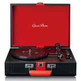 Classic Phono by Lenco TT-110 - Plato Giratorio - 33, 45 y 78 RPM - Bluetooth - transmisión por Correa - 2 Altavoces - Entrada Auxiliar, Salida RCA, 3,5 mm - Negro/Rojo
