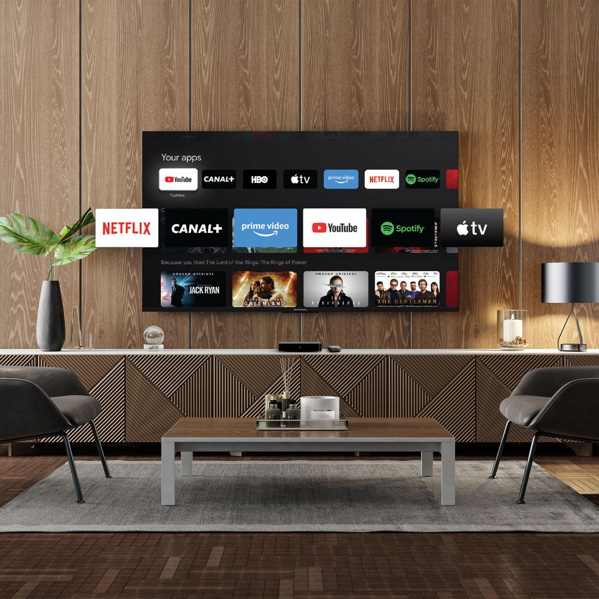 THOMSON Google TV Streaming Box 240, 4K UHD, Google Assistant, Google Cast, Wi-Fi, Bluetooth 5.0, HDMI 2.1, Dolby Atmos, Dolby Digital+, HDR10, 2 GB RAM, 8 GB Memoria