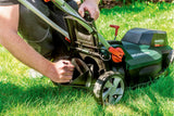 Metabo Cortacésped a Batería 18V RM 36-18 LTX BL 36 - Incluye 2 Baterías, Cargadores y Función Mulching - Ideal para Jardines de hasta 350 m²