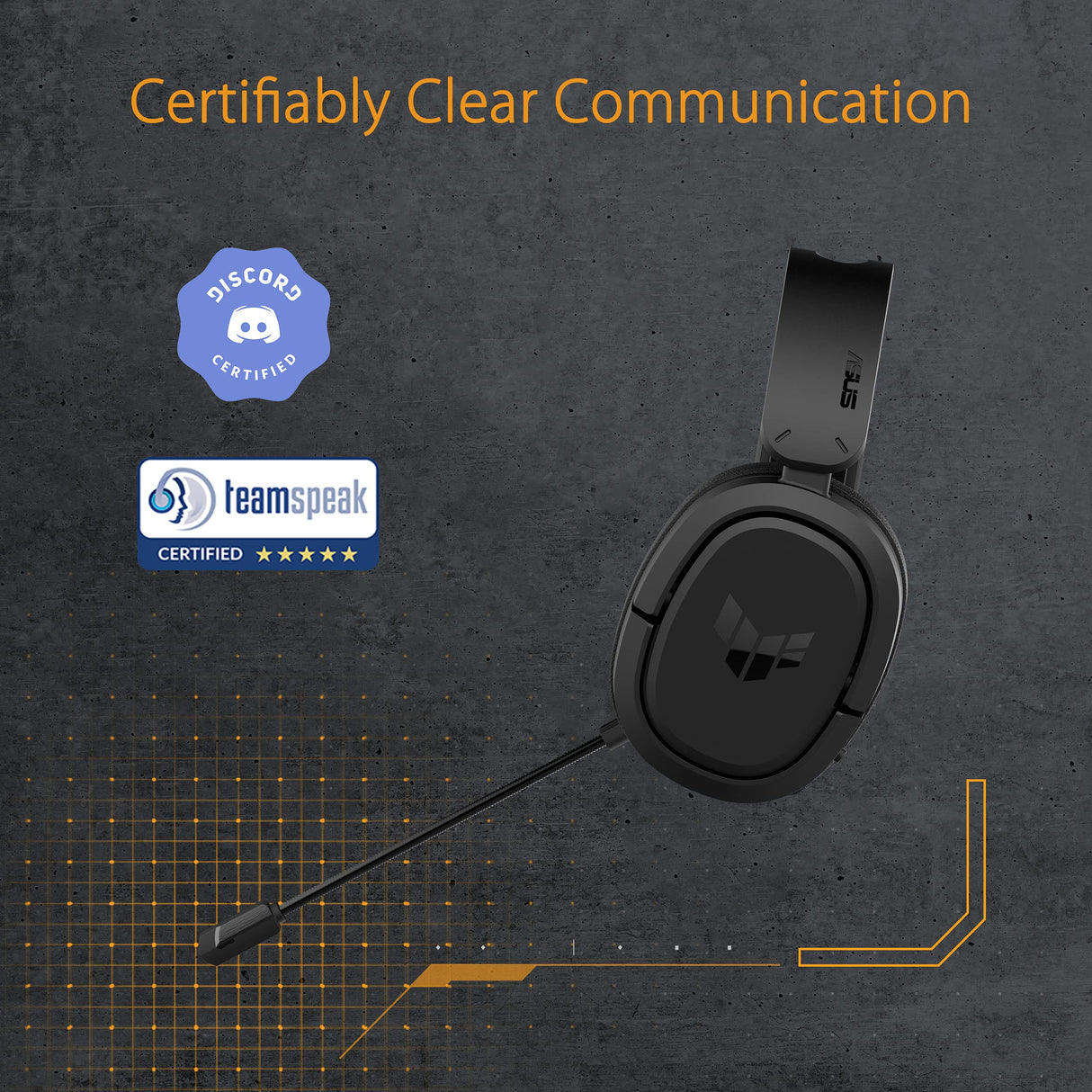 ASUS TUF Gaming H1 Wireless Headset (Discord Certified Mic, 7.1 Surround Sound, 40mm Drivers, 2.4GHz, USB-C, Lightweight, 15 Hour Battery Life, For PC, Mac, Switch, Mobile Devices, PS4, PS5)- Black